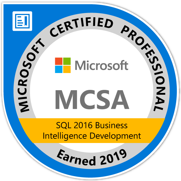 MCSA: SQL 2016 Business Intelligence Development